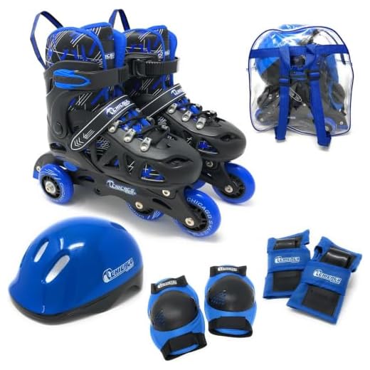 Chicago Skates Training Set Black/Blue MD (1 Little Kid - 4 Big Kid)