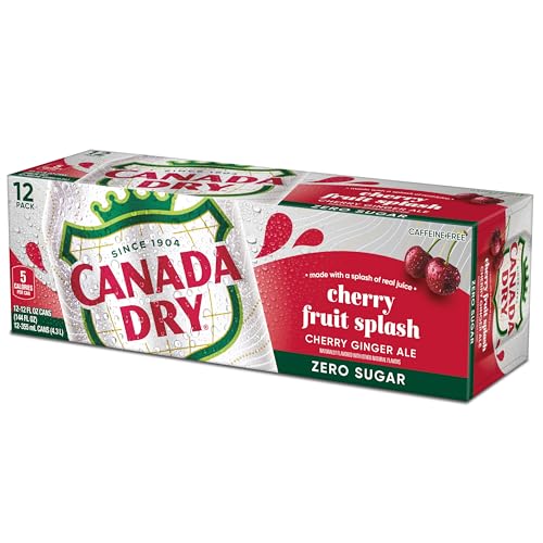 Canada Dry Zero Sugar Cherry Gingerale Fruit Splash 12oz, Pack of 12 - image 8