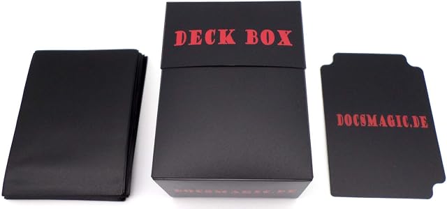 Docsmagic.de Deck Box + 100 Double Mat Black Sleeves Standard - Schwarz - PKM - MTG