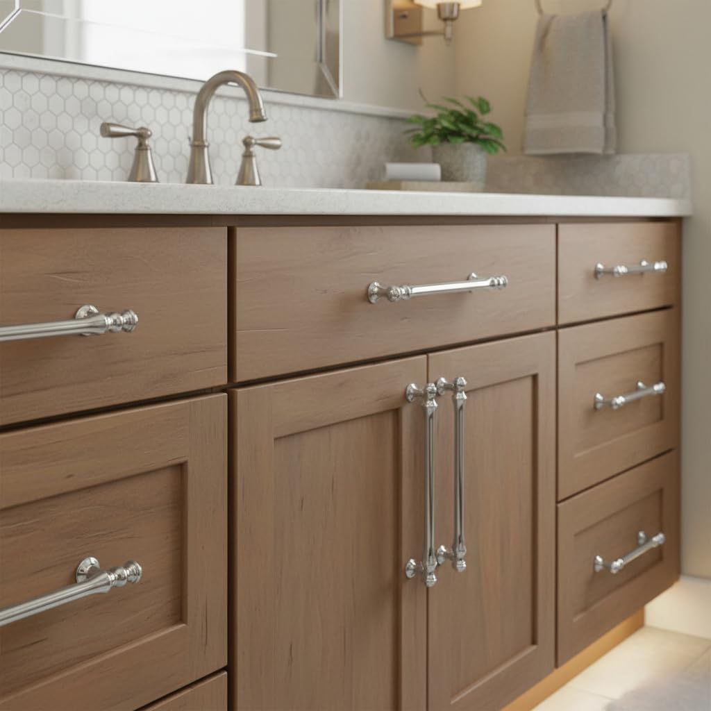 Alzassbg 5" Polished Chrome Cabinet Pulls and Handles 10 Pack, AL3085CP — Amazon image 2