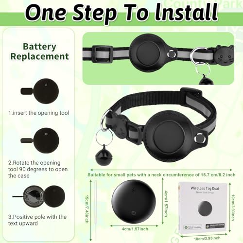 Pipihome GPS Tracker Katze, GPS Tracker Hund Ohne ABO, Mini Katzen Tracker, Haustierortungsgerät für Katzen Hunde, Katzentracker Hundetracker mit Android & iOS, Weltweite Standortverfolgung
