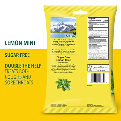 Ricola Big Bag Sugar Free Cough Drops Drops 2245, Lemon, Lemon Mint, 45 Count, Pack Of 1 #TOP2