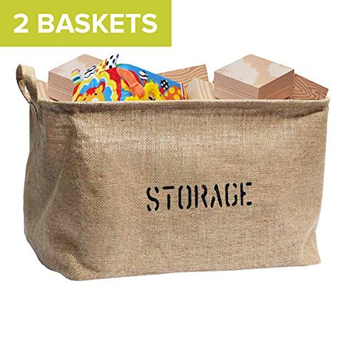 Buy OrganizerLogic 2 Jute STORAGE BINS (Bundle) 14Long (NEW! Thicker