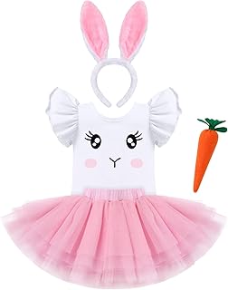 Baby Girls 1st Easter Outfit Bunny Chick Costume Romper Skirt Tail Headband Carrot Easter Eggs Halloween Photo Shoot
