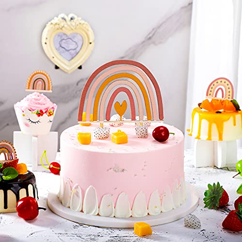 16 Pieces Wooden Boho Rainbow Cake Toppers Including Big Boho Cake Topper 15 Pieces Boho Rainbow Cake Topper Pastel Rainbow Cake Topper Rainbow Baby Shower Toppers Boho Baby Shower Cake Topper #TOP1