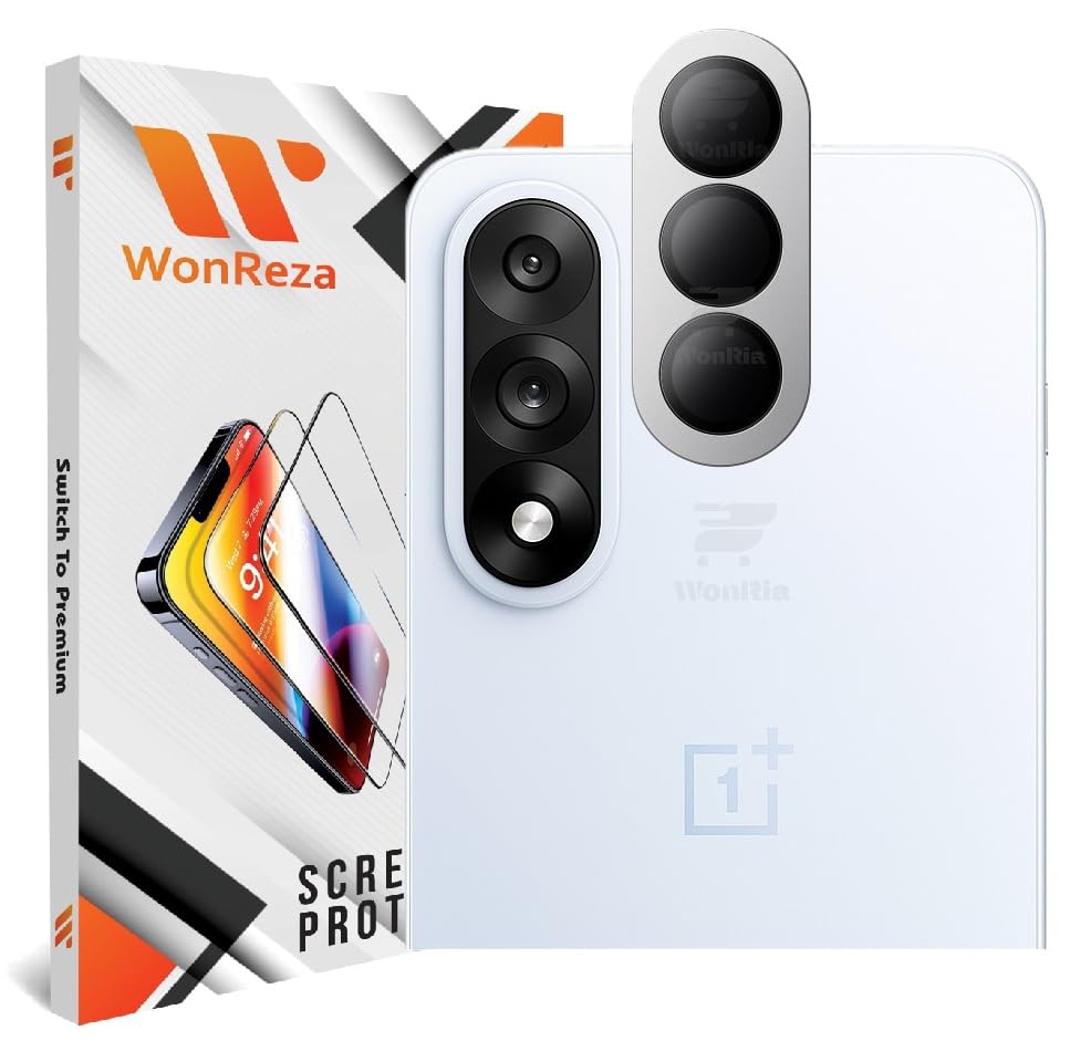 Image of Pack 1 - Metal Frame Camera lens Protector for OnePlus Nord 5 5G Camera Tempered Glass Aluminum Alloy Rings, Ultra-HD Metal Frame- Silver