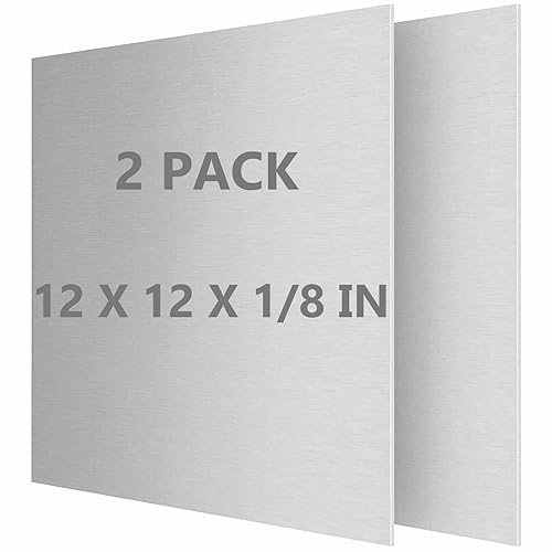 Miniatura 17 de Lámina de Metal de Aluminio 6061 T651 de 15 x 15 x 1/4 Pulgadas, Placa de Aluminio Plana y Lisa Cubierta con Película Protectora, Placa de Metal