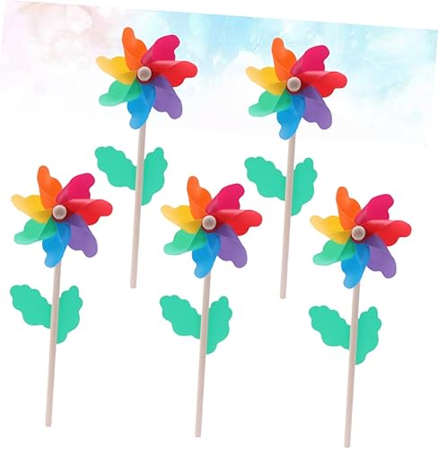 Miniatura 2 de 10 piezas de juguetes de madera para niños, juguetes a granel para niños, mini molino de viento de plástico, molinos de viento para el patio, regla