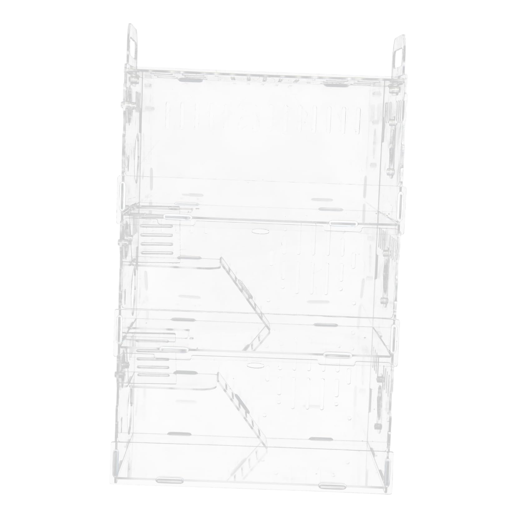 ibasenice Jaula para Hámster de Acrílico Transparente, Casa para Mascotas Pequeñas, Diseño Transpirable E Inodoro, Portátil, Adecuado para Chinchillas y Roedores