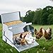Automatic & Treadle Chicken Feeder, Rat Proof Chicken Feeder with Pedals, Sturdy Galvanized Steel Build & Weatherproof Locking Lid, Rain and Moisture Proof, No Waste, Suitable for Poultry
