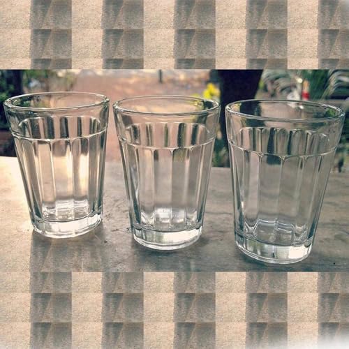 Image of VRB Dec 6 Pcs Tea Glass Set /Cutting chai Glasses /Small Glass for Tea,Chai,Milk,Coffee Hot & Cold Coffee Mug, Milk & Tea Cup Set /Gifting in Valentine /Diwali /Birthday /House Warming. (Pack of 6)
