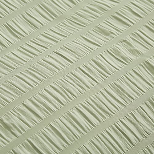 Houseri Sage Green Comforter Set Queen Seersucker Light Green Bedding Comforter Queen Women Girls Sage Gauze Comforter Sets Queen Boys Sage Green Bedding Summer Comforter Queen #TOP5