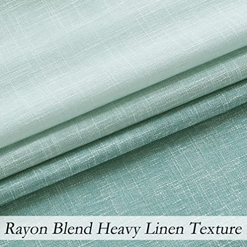 Central Park Ombre Window Curtain Panel Linen Gradient Print on Rayon Blend Fabric Drapery Treatments for Living Room/Bedroom, Cream White to Aqua, 40" x 84", Set of 2 - Image 3