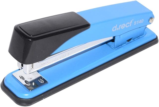 D.RECT 5140 Stapler | Ergonomic Metal Case | 50 Sheets | Paper Stapler | Perfect for Office or Home | Ideal for Organizing Documents, Blue