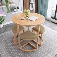 Amazon｜4人用ラウンドキッチンテーブルとチェアセット、MDFフェイク