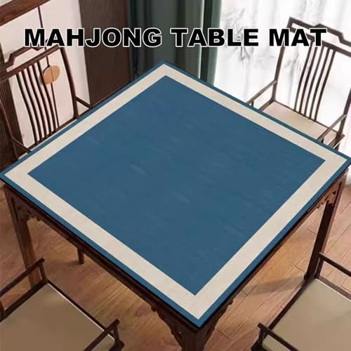 Mahjong mat para mesa azul antideslizante 80x80 cm miniatura 2