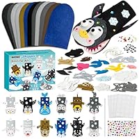 WATINC 12Pcs Hand Puppet Making Kit, Art Craft Felt Sock Puppet Toys, Creative DIY Make Your Own Pompoms