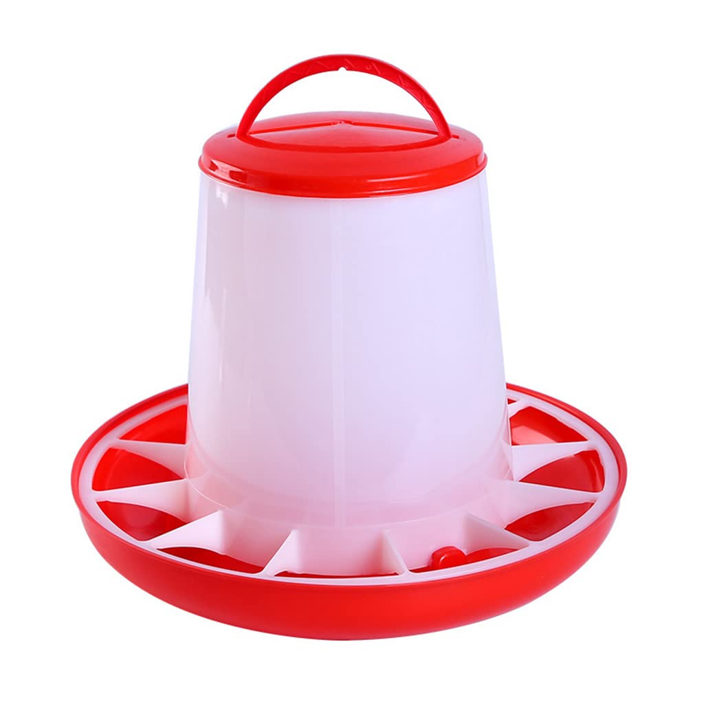 Lily Brown Automatic Chick Feeder Hanging Chicken Dispenser Plastic 1.5kg 3kg 6kg Feeding Supplies for Poultry Baby Chick Feeders Stand Base No Waste for Brooder
