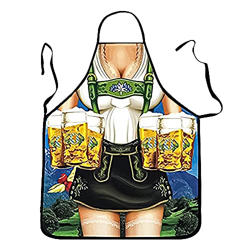 Moldtas Oktoberfest Apron Dirndl Apron For German Oktoberfest Party Costume, Novelty Apron For Woman Female Funny Apron For Kitchen Cooking Bbq Baking #TOP3
