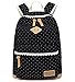 Produktbild 5 ALL Fashion Mädchen Schulrucksack Damen Canvas Rucksack Teenager Baumwollstoff Schultasche Outdoor Freizeit Daypacks mit Schicker Lace QXT-6066 (Schwarz)