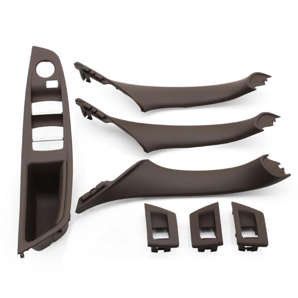HLWXMDZ for F10 F11 F18 520 523 525 528 51417225865 LHD Car Inner Passenger Door Panel Handle Pull Trim Cover (LHD Moka 7pcs)