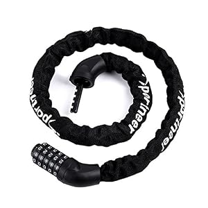 Sportneer Bicycle Chain Lock, 5-Digit Resettable Combination Anti-Theft Bike Locks Heavy Duty Keyless Bicycle Locks for…