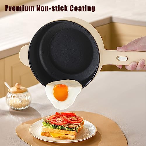 Image of Dezin 2L Hot Pot Electric, Non-Stick Electric Pan, 700W Adjustable Power | Electric Pot for Cooking /Steak /Egg /Fried Rice /Ramen /Soup, Portable Pot for Dorm /RV /Family /Travel /Camping, Include Spatula