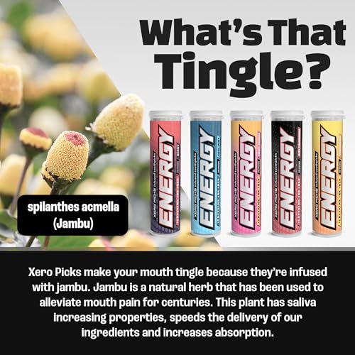 Image of Xero Picks Energy Infused Flavored Toothpicks with Caffeine, B12, and B6 (Limited Edition Variety, 5 Pack), Varieties