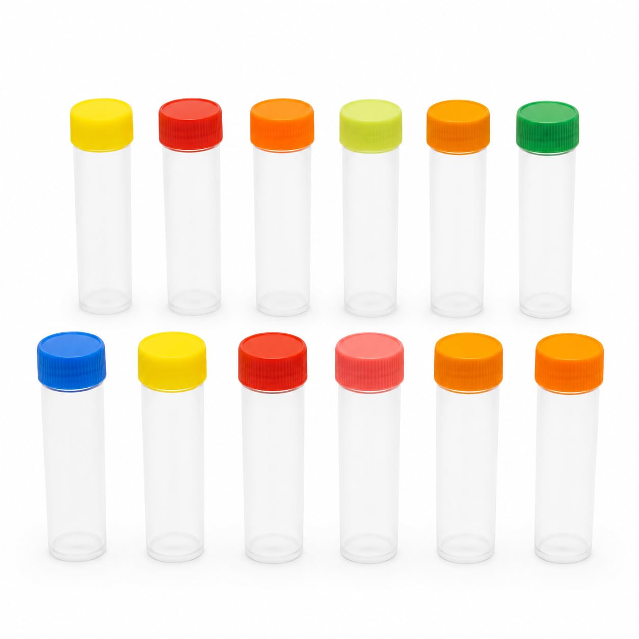 2 Dram (TWO DRAM) 10ML Transparent Plastic Homeopathy Dispensing Bottles with Multicolor Caps | Reusable Leak Resistant Vials for Homeopathic Pills, Globules & Medicine Storage | Pack of 5 | 720 PCS-image-31
