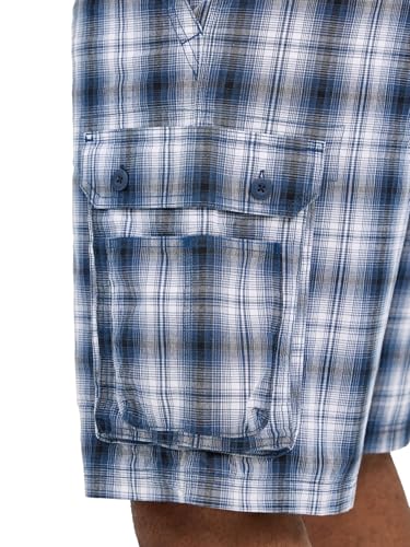 Lee Men's Dungarees New Belted Wyoming Cargo Short Blue Plaid 32 image 6