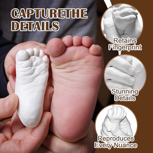 Muopay Baby Casting Kit, Baby Handprint & Footprint Casting Kit, Gifts for New Moms, 3D Moulding Gift Set for Girls and Boys, Personalized Keepsake Stuff