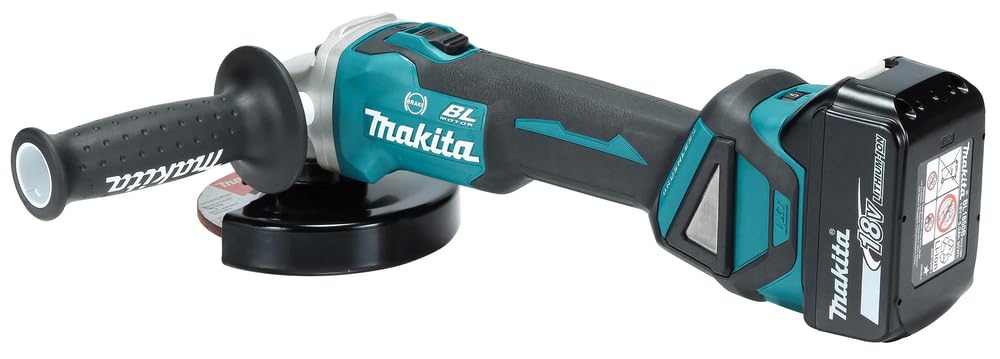 Makita DGA513RT3J akumulatorowa szlifierka kątowa 18 V z szybką ładowarką DC18RC, 3 x akumulatory 5,0 Ah w MAKPAC rozm. 3