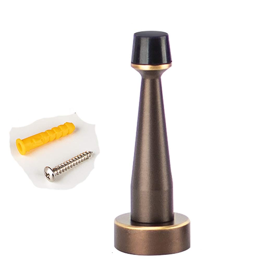 ZSH Odbojnik drzwiowy z czystej miedzi stoper do drzwi Heavy Duty mocowanie na ścianie, gumowy odbojnik amortyzator do domu i kuchni (80 mm) (kolor B, rozmiar: 3 szt.)