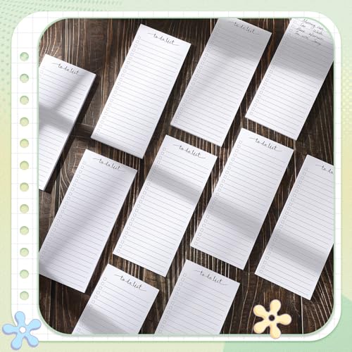 Image of Censen 10 Pack 500 Sheets to Do List Notes Daily Checklist Notepad with 50 Sheets Undated Memo Pad Color Block Shopping List Weekly Plan Notepad Organizer Planners(White,Lined) | Note Book 502 Sheets Colorful Memo Pad Office School Supplies Planner Shopping Weekly Plan Task Organizer Tear-off Design