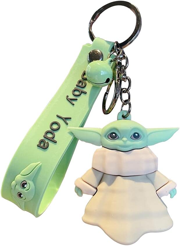 ZKTSRYYoda The Child Mandalorian 3D PVC Rubber Keychain,The Figure Pendant Toys PVC Handmade Model Ornament Dolls Decoration for 3 + Years Old