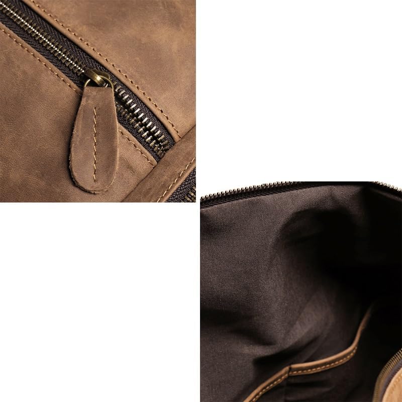 Retro Hand Held Travel Bag Made of Cowhide Large Capacity Storage Men's Single Shoulder Crossbody