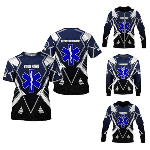 Personalized EMT Shirt, Custom EMS Paramedic Uniform for Men & Women, Emergency Medical Technician Apparel, Sizes S-5XL