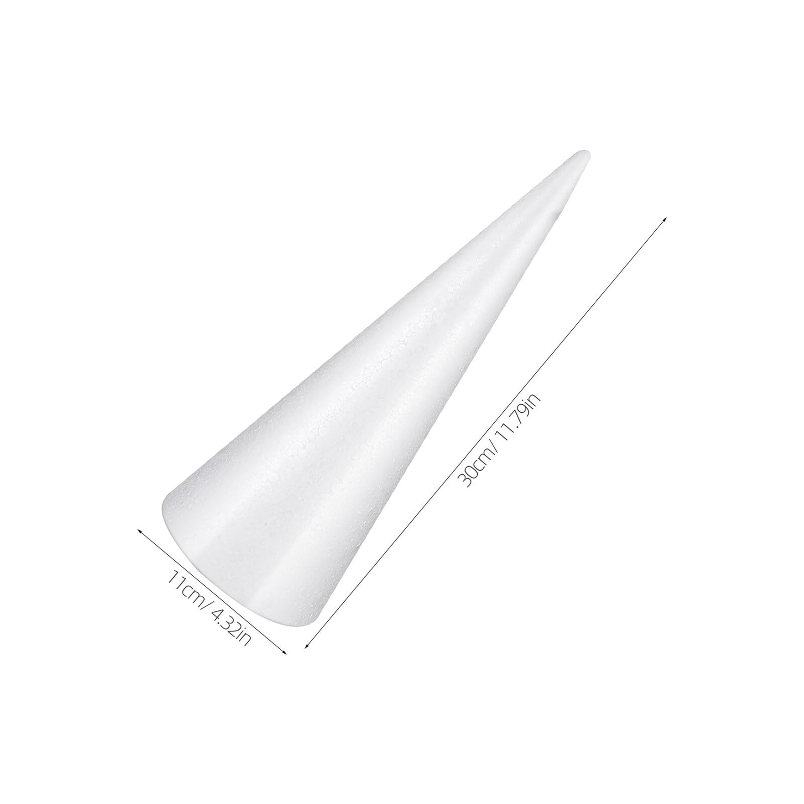 Angoily 6 Coni di Schiuma Bianca in Polistirolo 30 CM per Decorazioni Natalizie Matrimoni e Lavoretti Artigianali Base Stabile per Creazioni Floreali e Feste