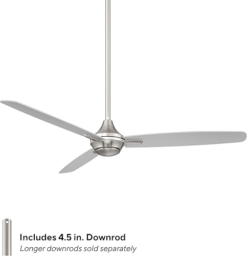 Miniatura 2 de WAC Smart Fans Blitzen - Ventilador de techo de 3 aspas para interiores y exteriores, 54 pulgadas, níquel cepillado con control remoto, funciona con