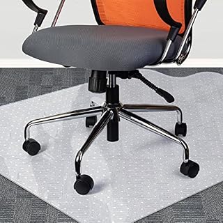Youyijia Office Chair Mat PVC T Shape Spiked Clear Floor Protector 120x90x0.2cm Non-Slip Chair Desk Floor Plastic Mat for Office Home Medium Low Height Pile Carpet Anti Scratch (T Shape Spiked)
