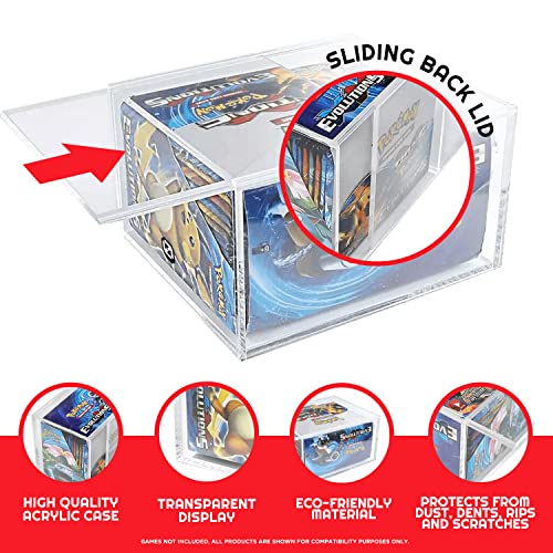 EVORETRO Booster Box Acrylic Case Display Protector with Sliding Lid - 4mm Thick Clear Acrylic Protector, UV Resistant, Snug Fit Sealed Compatible with Pokemon Booster Box Case (1 Pack) by EVORETRO - Image 2