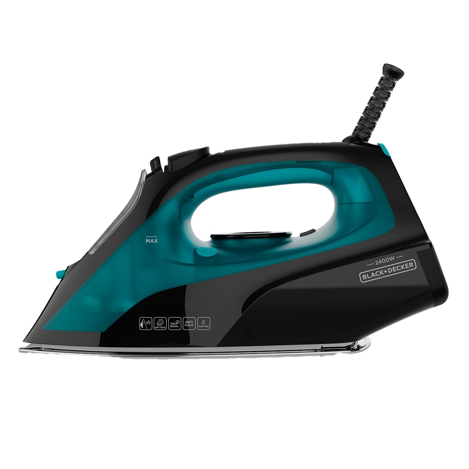 BLACK+DECKER BXIR2403E - Ferro da stiro a vapore 2400W. Piastra in ceramic di precisionea. Colpo di vapore150g/min. Vapore continuo 0-45g/min. Verticale. Doppio sistema anticalcare. Autopulente. Nero