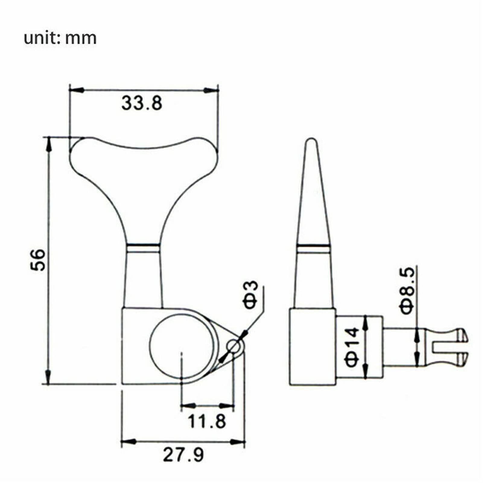 Cheville d'accord corde guitare Tuners Scellés Tuning Peds Machine Têtes 2R2L Piquets De Réglage De Guitare De Basse Électrique Pour 4 Parties De Guitare À Cordes