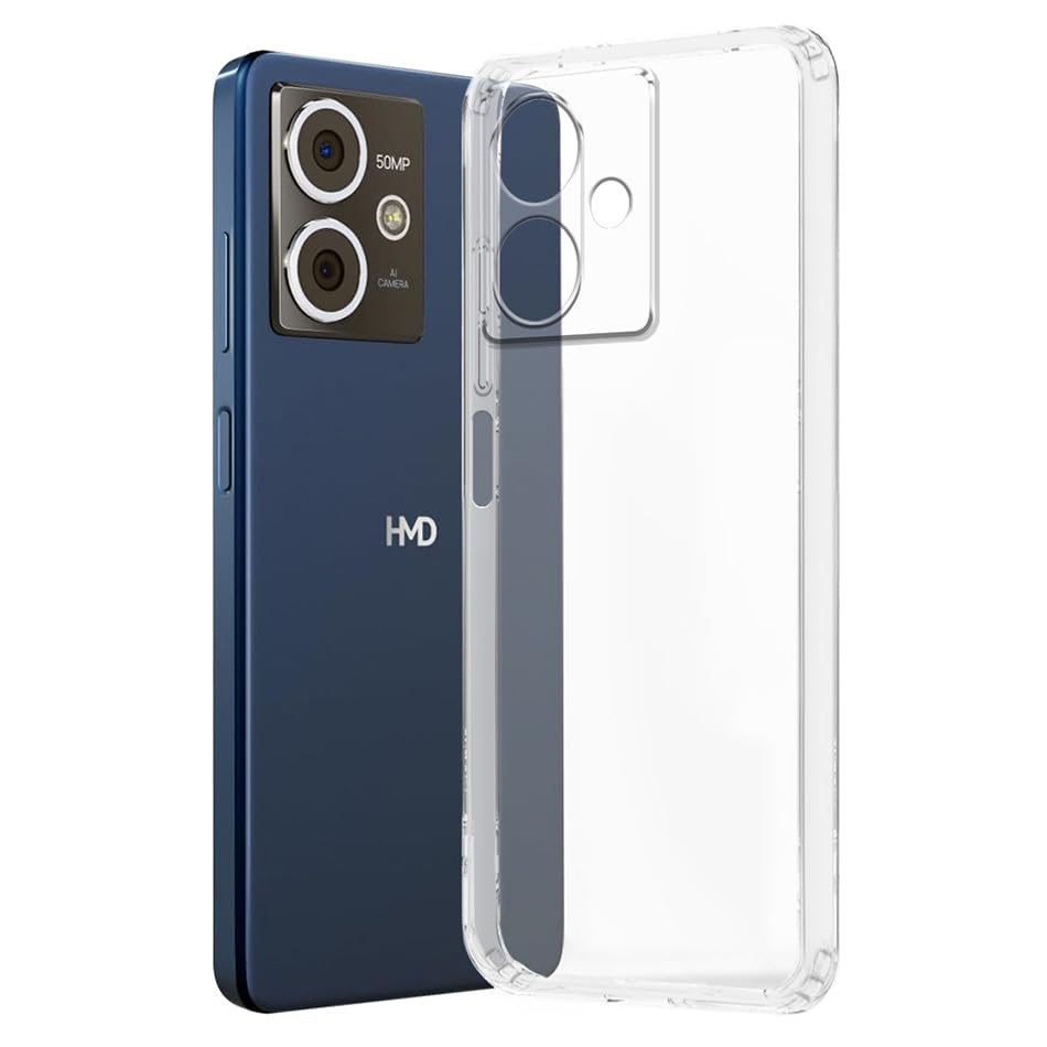 Image of Fashionury Crystal Clear Case for HMD Crest 5G | Yellowing Resistance | Transparent TPU Silicone | Raised Camera Lips | Slim Transparent Cover