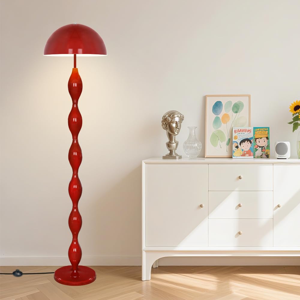 Einzigartige Stehleuchte für das Wohnzimmer, kreative funky rote LED-Pilzlampe 63"mit 3 variablen Farben, moderne Stehleuchtes für das Schlafzimmer,das Büro,die Ecke