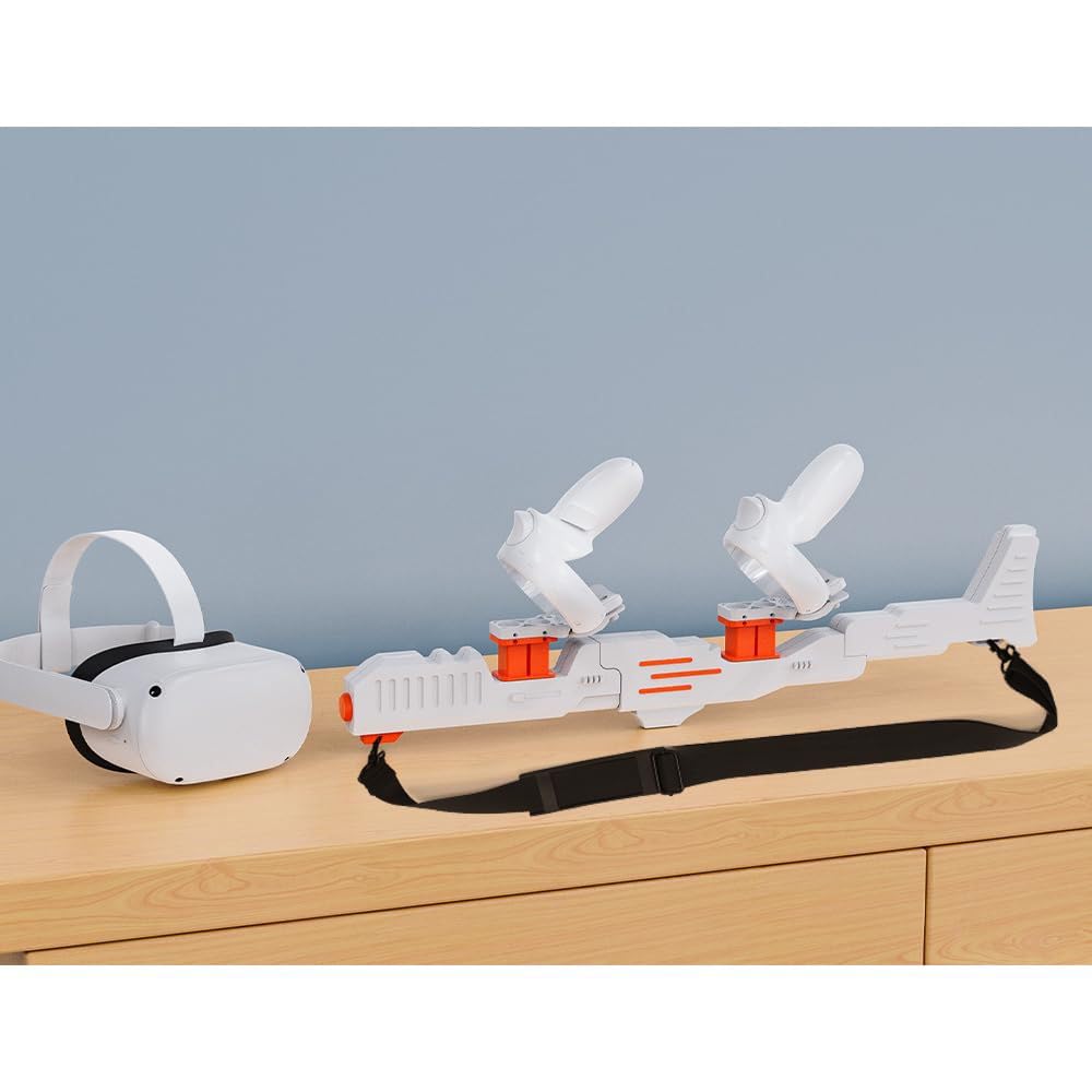 Manette de jeu VR - Accessoire pour Oculus Quest 2 VR - Gun pour Oculus Quest 2 accessoires - Poignée P-istol pour jeu FPS - Expérience de tir améliorée (VR000104, orange)