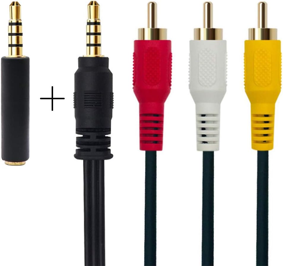 QiCheng&LYS Phono to jack component cable,3.5mm Male to 3RCA Male Stereo Audio Video AUX Cable for Smartphones,MP3, Tablets,Speakers,Home Theater (3.5 Straight TO 3RCA 2.5m)