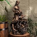 TERESA'S COLLECTIONS Mermaid Water Fountains Outdoor with LED Light Auto Slient Pump, Large Water Features for Yards Patio Garden Balcony Porch, Mermaid Garden Gifts for Mom, 21"