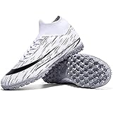 Men's Football Shoes with High-Tops Non-Slip Spikes Lace-Up Ankle Support Indoor Futsal Turf Soccer...