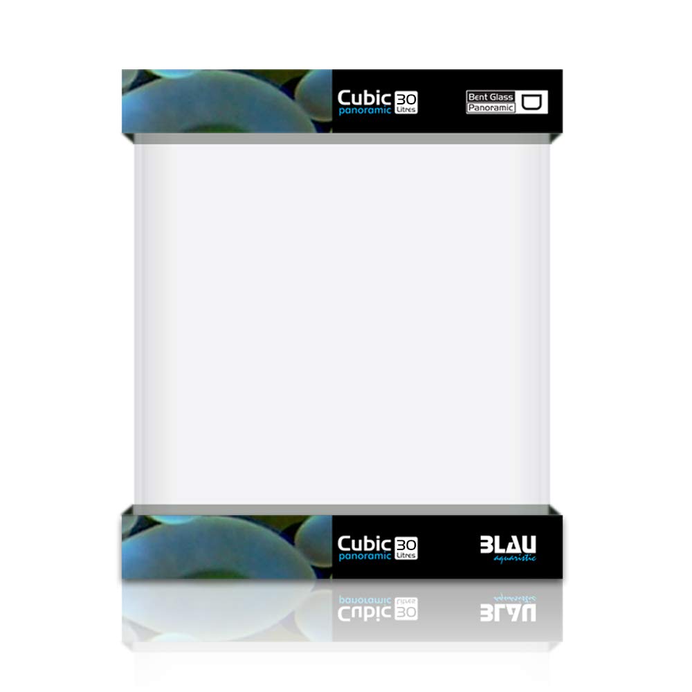 Blau Aquaristic Cubic Panoramic - Acuario de cristal doblado y pulido, 32 l, 7450 g, 30 x 30 x 35 cm